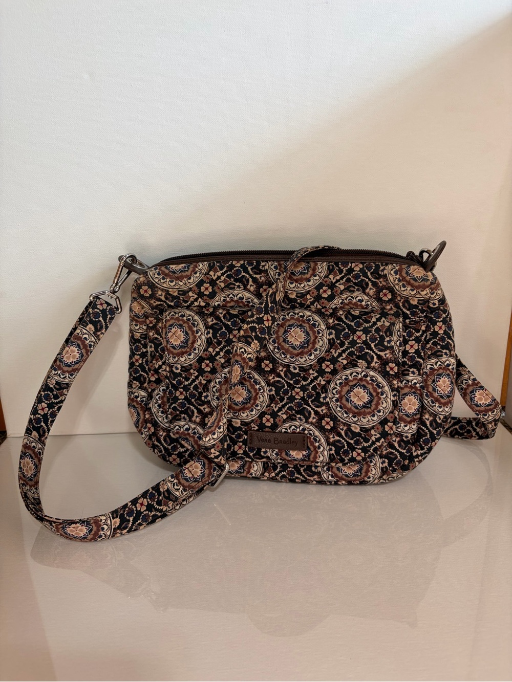 Vera Bradley Black Paisley Medallion Quilted Crossbody